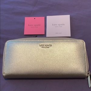 NWT Gold Kate Spade Wallet